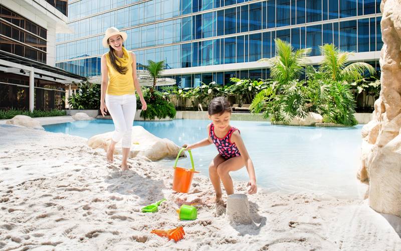 Heated White Sandy Beach Pool